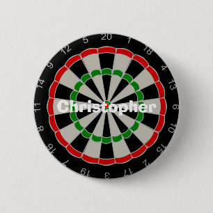Dartboard Just Add Name 6 Cm Round Badge