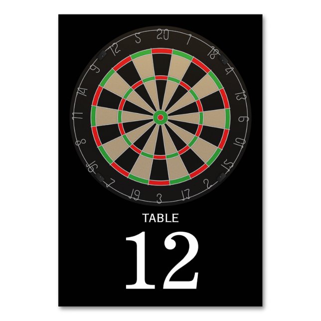 Dartboard Lover Bullseye Darts Table Number (Back)
