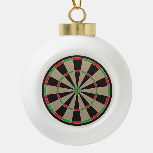 Dartboard Lover Ceramic Ball Christmas Ornament (Front)