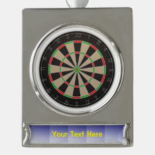 Dartboard Lover 🎯😍 Darts Silver Plated Banner Ornament