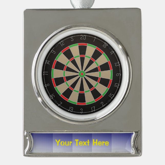 Dartboard Lover 🎯😍 Darts Silver Plated Banner Ornament (Front)