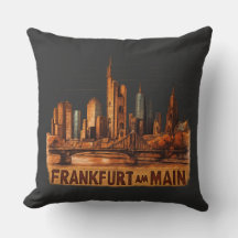 Dartboard m. Frankfurt am Main Kunstmotiv Skyline