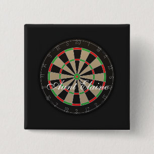 Dartboard Monogram Name 15 Cm Square Badge