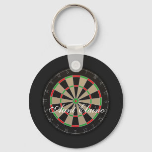 Dartboard Monogram Name Key Ring