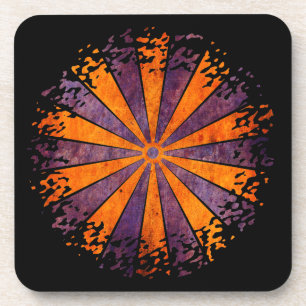 DARTboard shine - 1 orange Violet Grunge Coaster