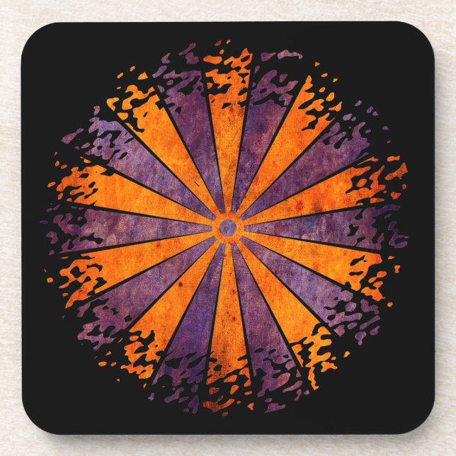 DARTboard shine - 1 orange Violet Grunge Coaster (Front)