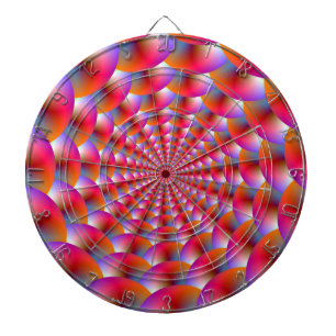 Dartboard Spiral of Spheres in Pink and Violet