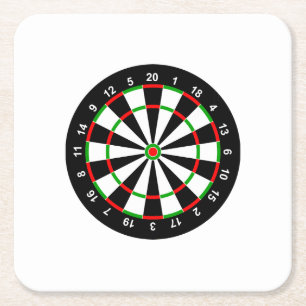 Dartboard Square Paper Coaster