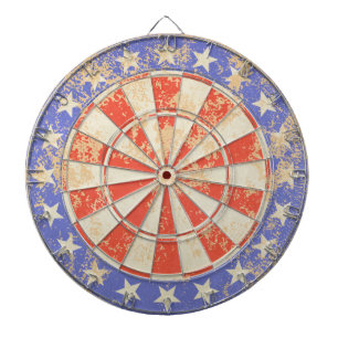 Dartboard USA Flag old cracked