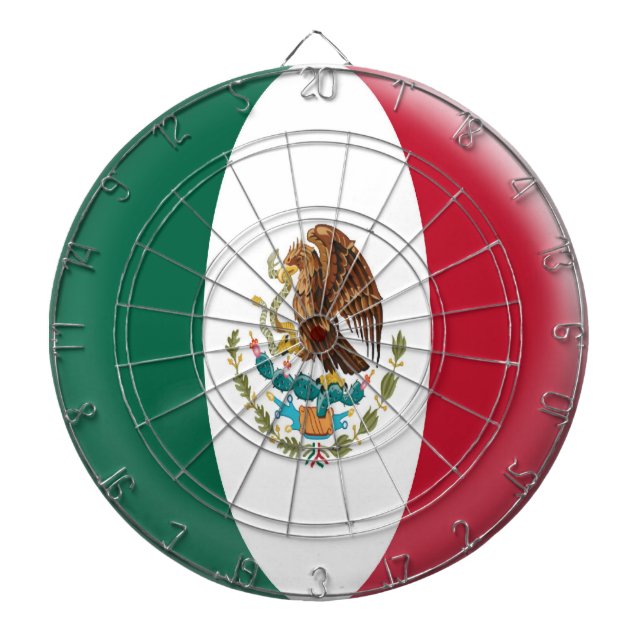 Dartboard with 6 darts Mexico Mexican flag (Front)