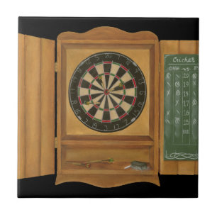Dartboard with Cricket Scoring Ceramic Tile