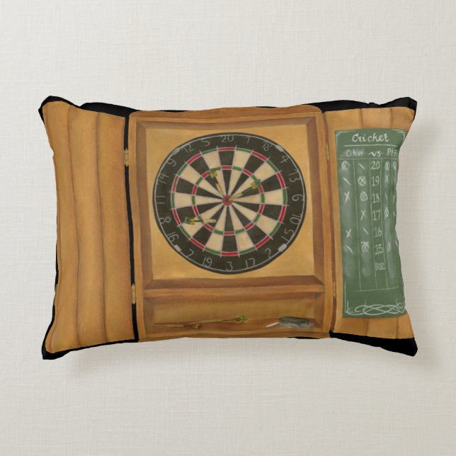 Dartboard with Cricket Scoring Decorative Cushion (Front)