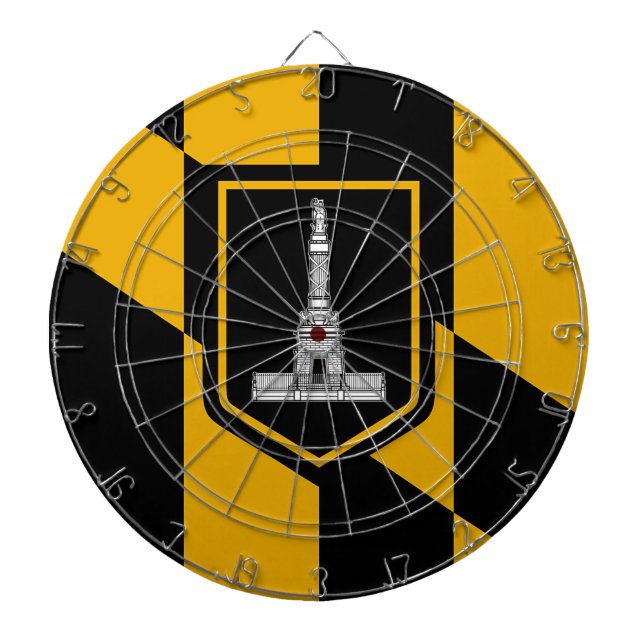 Dartboard with Flag of Baltimore City, USA (Front)