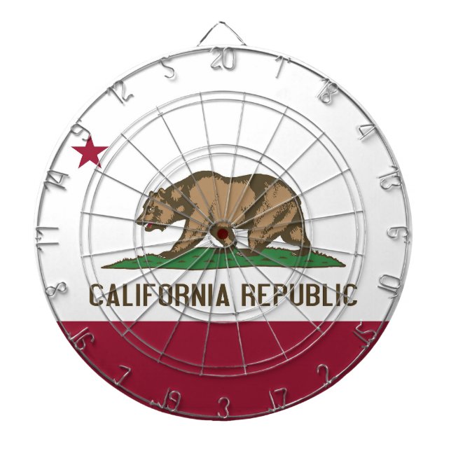 Dartboard with Flag of California, USA (Front)