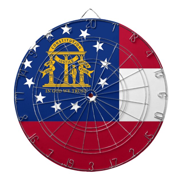 Dartboard with Flag of Georgia, USA (Front)