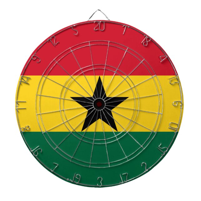 Dartboard with Flag of Ghana (Front)