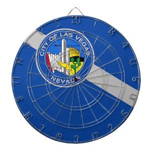 Dartboard with Flag of Las Vegas City, USA