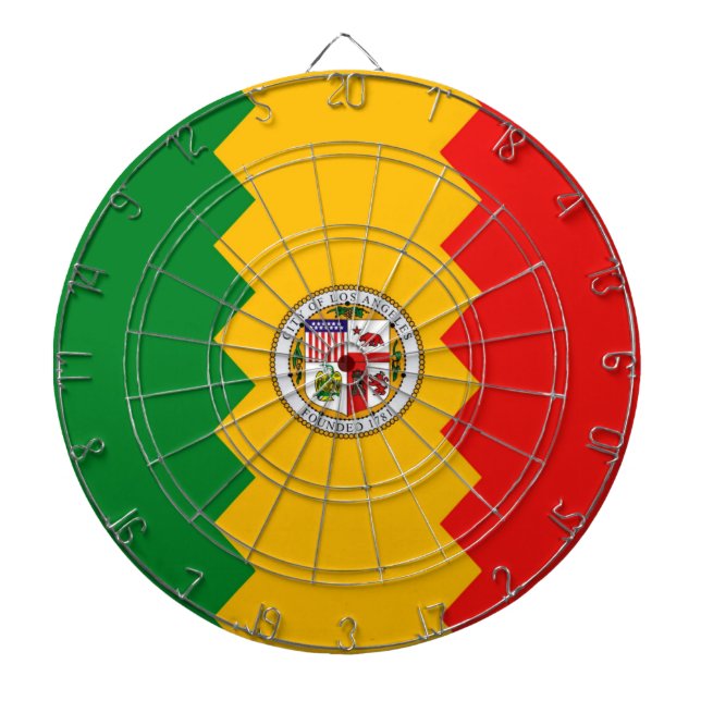Dartboard with Flag of Los Angeles, California (Front)