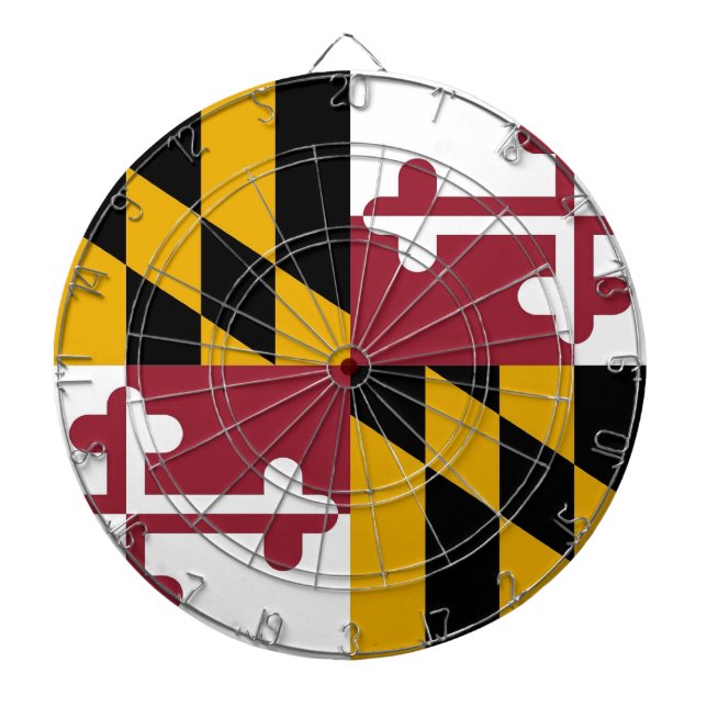 Dartboard with Flag of Maryland, USA (Front)