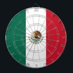 Dartboard with Flag of Mexico<br><div class="desc">Elevate your game room with our distinctive dartboard featuring the flag of Mexico! Crafted with meticulous attention to detail, this dartboard celebrates Mexico's rich cultural heritage. The design proudly showcases the iconic tricolors of green, white, and red with the national coat of arms in the centre, symbolising Mexico's history, unity,...</div>