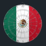 Dartboard with Flag of Mexico<br><div class="desc">Elevate your game room with our distinctive dartboard featuring the flag of Mexico! Crafted with meticulous attention to detail, this dartboard celebrates Mexico's rich cultural heritage. The design proudly showcases the iconic tricolors of green, white, and red with the national coat of arms in the centre, symbolising Mexico's history, unity,...</div>