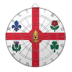 Dartboard with Flag of Montreal, Canada