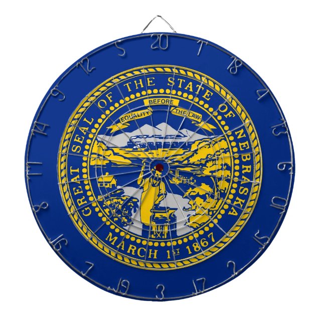 Dartboard with Flag of Nebraska, USA (Front)