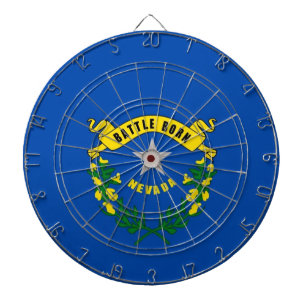 Dartboard with Flag of Nevada, USA