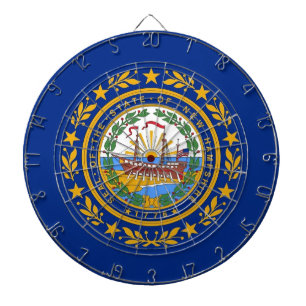 Dartboard with Flag of New Hampshire, USA