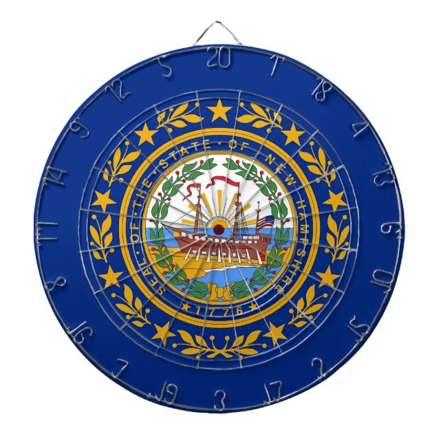 Dartboard with Flag of New Hampshire, USA (Front)