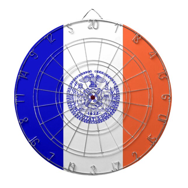 Dartboard with Flag of New York, USA (Front)