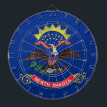Dartboard with Flag of North Dakota, USA<br><div class="desc">Elevate your game room with a touch of North Dakota pride using our exclusive dartboard featuring the flag of North Dakota! This distinctive dartboard is more than just a gaming accessory—it’s a celebration of North Dakota’s heritage and cultural pride. The bold design prominently displays the North Dakota state flag, making...</div>