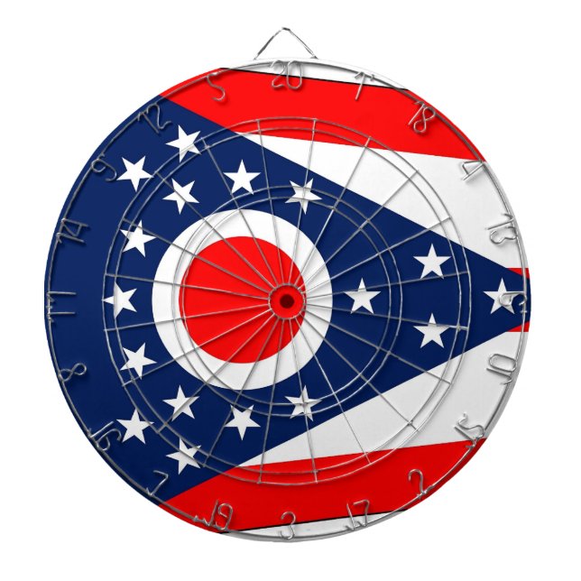 Dartboard with Flag of Ohio, USA (Front)