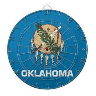 Dartboard with Flag of Oklahoma, USA