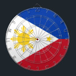 Dartboard with Flag of Philippines<br><div class="desc">Add a fun and patriotic twist to your game room with this dartboard featuring the vibrant flag of the Philippines! Designed to combine leisure with national pride, this unique dartboard showcases the bold red, blue, and white colours of the Philippine flag, complete with the radiant golden sun and symbolic stars....</div>