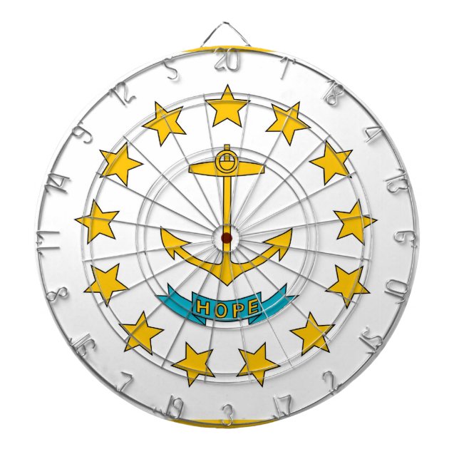 Dartboard with Flag of Rhode Island, USA (Front)