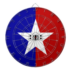Dartboard with Flag of San Antonio City, USA