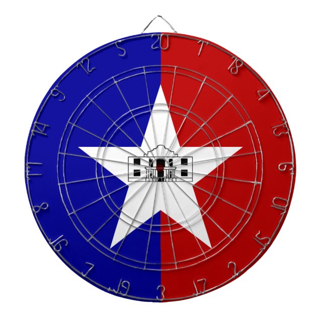 Dartboard with Flag of San Antonio City, USA (Front)