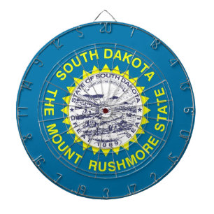 Dartboard with Flag of South Dakota, USA