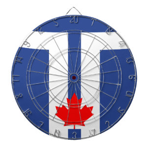 Dartboard with Flag of Toronto, Canada