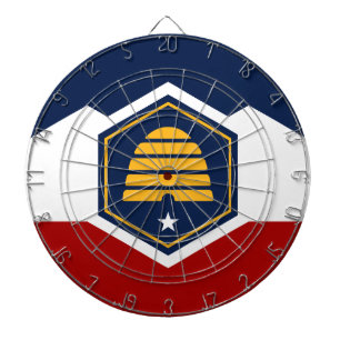 Dartboard with Flag of Utah State, USA