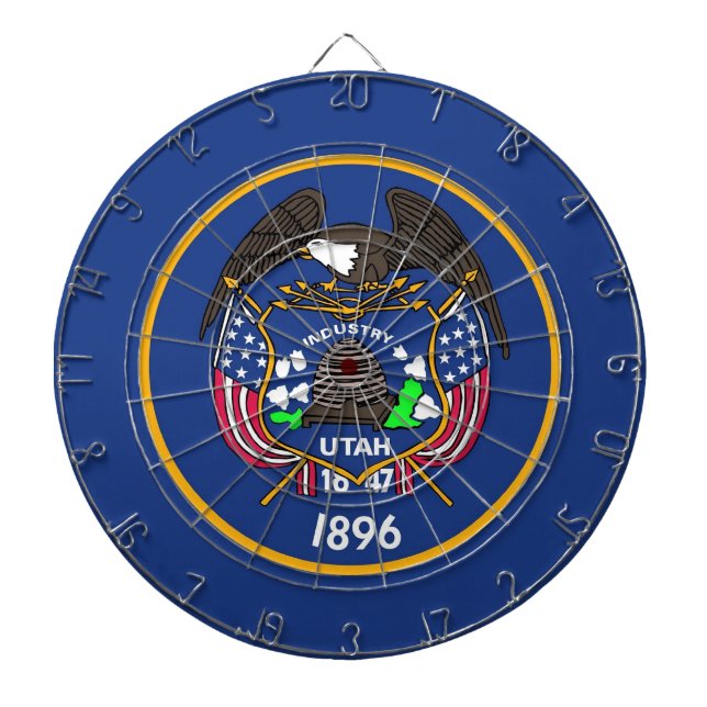 Dartboard with Flag of Utah, USA (Front)