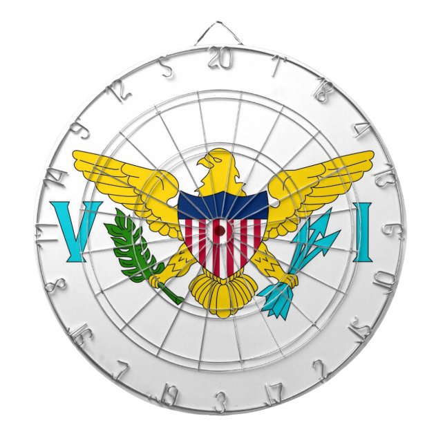 Dartboard with Flag of  Virgin Islands, USA (Front)