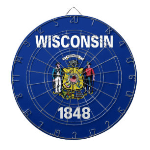 Dartboard with Flag of Wisconsin, USA