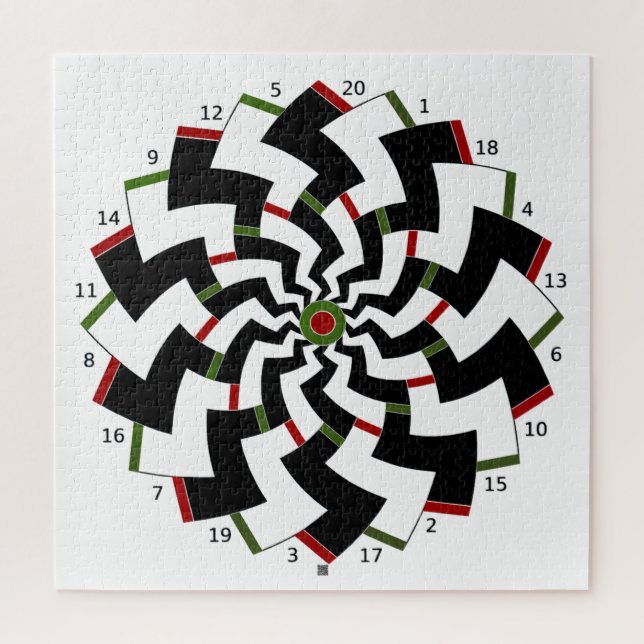 Dartboard Zigzag Design  Jigsaw Puzzle (Vertical)