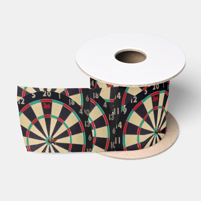 Dartboards Bullseye Pattern, Satin Ribbon (Spool)