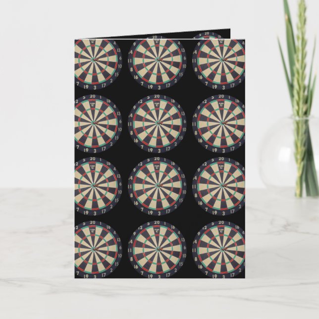 Dartboards On Black, Birthday Card. Card (Front)