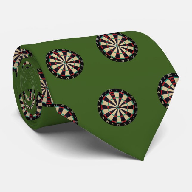 Dartboards On Green, Tie (Rolled)
