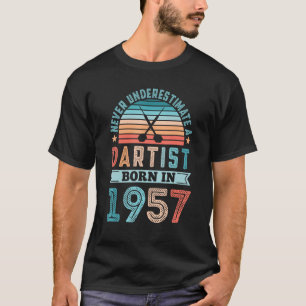 Dartist born in 1957 70th Birthday Darts T-Shirt