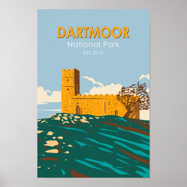 Dartmoor National Park Brentor Church England Poster (Front)